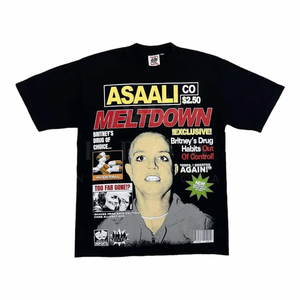 Venta al por mayor de pantalla impresa camiseta de los hombres 100% algodón OEM peso pesado Puff impreso camiseta de los hombres - Product Image 3