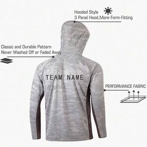 Camisas de pesca sublimadas de camuflaje de secado rápido de poliéster 100%, ropa de rendimiento con protección UV - Product Image 2