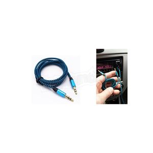 Aux <b>Stereo</b> 3.5mm Data Audio Braided <b>Cable</b> Blue - Product Image 4