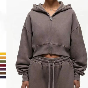 เสื้อฮู้ดผ้าถักสำหรับผู้หญิงเสื้อลำลองพิมพ์ลายตัวเลขตกไหล่ระบายอากาศเป็นมิตรต่อสิ่งแวดล้อมโลโก้ออกแบบได้ตามต้องการ - Product Image 4