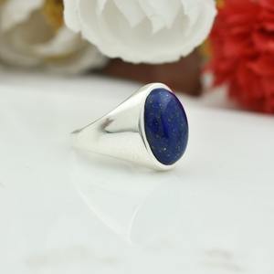 Anillo clásico, joyería para mujer, joyería de estilo bohemio de plata, piedra preciosa de lapislázuli de Plata de Ley 925, anillo hecho a mano, regalo para esposa - Product Image 2