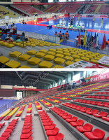 JY-706 Tribune télescopique rétractable à prix abordable pour gymnase, système de sièges pliants pour stade de basketball et école