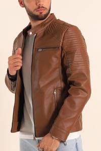 OEM marrón y negro de color de la motocicleta y la chaqueta de cuero de la moto para los hombres - Product Image 2