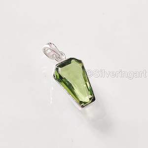 Women's Pendant Natural Peridot Gemstone August Birthstone Wedding <b>Valentine</b> <b>Gift</b> Handmade Jewelry 925 Sterling Silver Pendant - Product Image 4