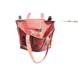 Bolso de mano de algodón acolchado estampado de algodón indio bolso de hombro de compras Tod - Product Image 5