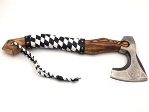 High Carbon Steel Embossed Head <b>Axe</b> DIY Grade Hatchet With <b>Wood</b> Handle for Camping Outdoor <b>Cutting</b> Applications - Product Image 3