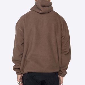 Personnaliser le sweat à capuche brodé brossé haute densité 400gsm pull en polaire lourd sweats à capuche unisexe - Product Image 5