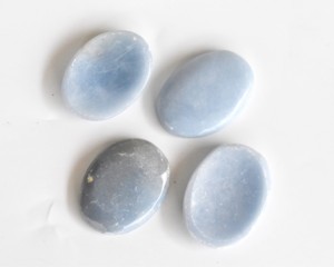 Wholesale Angelite <b>Real</b> <b>Crystal</b> Worry Stones Natural Polished Carved Bonded Decoration Thumb stone - Product Image 1