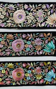 ลูกไม้ปักลายดอกไม้สีดำหรูหราพร้อมรายละเอียดที่ซับซ้อนสำหรับชุดเจ้าสาวที่ทันสมัยและชุดราตรีสำหรับกระเป๋ารองเท้า - Product Image 4