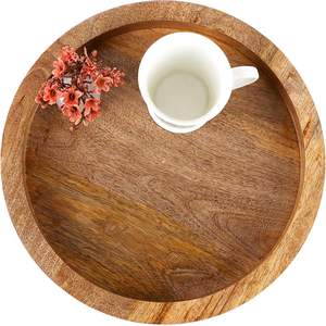 ถาดเสิร์ฟไม้แนวชนบทเชิงเทียนแบบเสาเล็กสำหรับตกแต่งบ้านไร่โต๊ะรับประทานอาหารเคาน์เตอร์จานถาดไม้ - Product Image 1