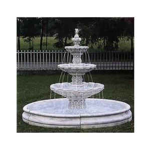 Fuente artística de mármol con tallas florales y escultóricas, perfecta para jardín, patio, patio y espacios de Villa al aire libre - Product Image 2