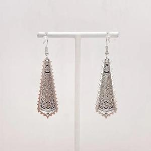 Pendientes de metal de latón, patrones étnicos gitanos con pendientes largos bohemios, joyería Bohemia - Product Image 2