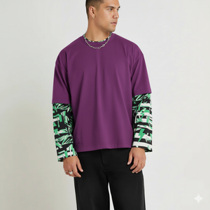 Fournisseur d'usine T-shirt à couches | OEM Casual Street wear Top à manches longues - Product Image 6