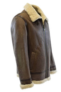 Manteau en fourrure de mouton véritable sur mesure OEM en cuir de mouton surdimensionné imperméable chauffé à capuche d'hiver marron pour homme Faux - Product Image 2