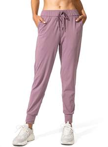 Pantalones de chándal de lana para correr Cargo atléticos de invierno para mujer, ropa de calle de cintura media personalizada, mallas delanteras planas transpirables sostenibles - Product Image 1