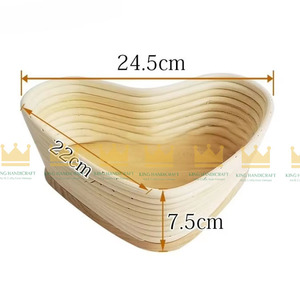 Cesta de mimbre Natural Banneton de alta calidad, cesta de prueba de pan de ratán, cuenco de masa de pan en forma de corazón, precio al por mayor - Product Image 4