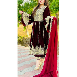 Meilleure vente Afghani Kuchi robe pour les femmes de haute qualité personnalisé Tribal costumes diamant paillettes broderie conception confortable - Product Image 5
