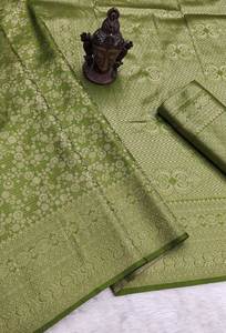 Sari en soie Kanjiveram, modal et rayonne, de qualité supérieure, élégant et traditionnel indien, idéal pour un usage quotidien. - Product Image 2