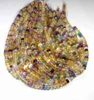 Mélange de pierres précieuses naturelles 7-8mm Rondelle Vertes Facettées Qualité Supérieure Fil de 14 pouces Pierres Libres Transparentes 140 Carats