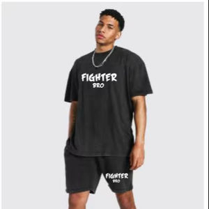 Tenues d'été courtes pour femmes-Top court imprimé de lettres-T-shirt et short-Ensemble deux pièces pour femmes-été assorti - Product Image 1