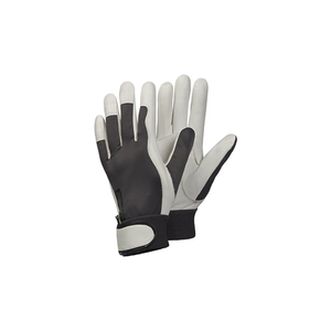 Guantes de trabajo de montaje de cuero de grano de cabra, tela de algodón entrelazada, guantes de cuero en la espalda transpirables, seguridad cómoda para las manos - Product Image 6