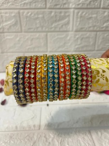 Kundan กำไลไหมสำหรับงานแต่งงานอินเดียตรุษจีนของขวัญที่สมบูรณ์แบบสำหรับหลังโรงเรียนแม่วันฮาโลวีน - Product Image 3