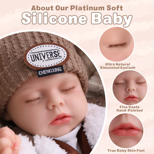 Bébé réaliste en silicone souple Babeside Lucy de 16 pouces, mini bébé <span class=keywords><strong>reborn</strong></span> pour soulager le stress et servir de compagnie - Product Image 4