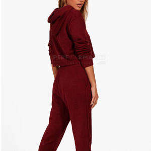 Ensemble de sweatshirts à capuche coupe-vent fabriqués en usine pour femmes, ensemble de sweatshirts à capuche courts en coton de la meilleure qualité - Product Image 4