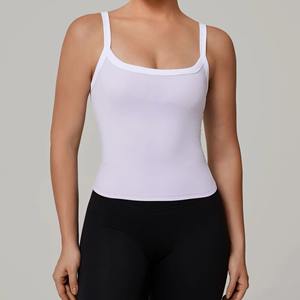 Débardeur de sport rembourré pour femmes en gros personnalisé, respirant, extensible dans les quatre sens, léger, évacuant l'humidité, pour le yoga et la course à pied - Product Image 4