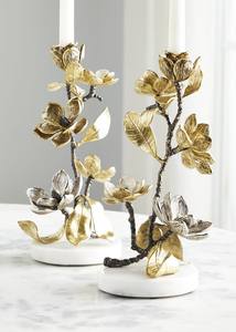 Portavelas de Latón de Lujo con Diseño de Rama de Pájaro y Hojas de Flores, Adorno Navideño Ecológico Hecho a Mano - Product Image 2