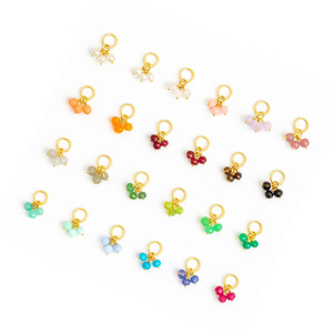 Encantos de cuentas de piedras preciosas de amazonita chapados en oro, 3 colgantes de racimo de cuentas para la fabricación de joyas, dijes de piedra natal hechos a mano - Product Image 2