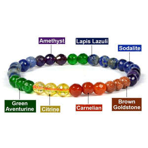 Pulsera de Cristal de 7 Chakras, Piedra Preciosa Natural Curativa para Equilibrio y Energía - Product Image 2