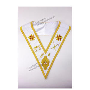 Collier de chaîne maçonnique en finition or-Support bleu Collier Regalia de haute qualité à vendre - Product Image 6