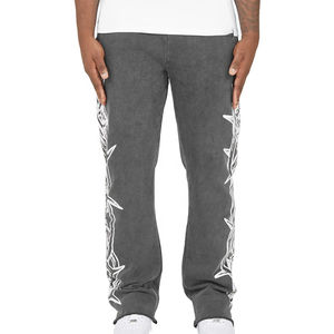 Conjunto de Sudadera con Capucha y Pantalones Deportivos de Estilo Urbano, Lavado Ácido, Color Sólido, Transpirable, con Estampado Vintage para Hombre, 2025 - Product Image 3