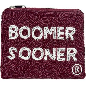 GAME DAY Handwork Broderie perlée BOOMER SOONER Petit sac portefeuille Unique Designer Fancy Luxury Choice for Girls Needlework - Product Image 1