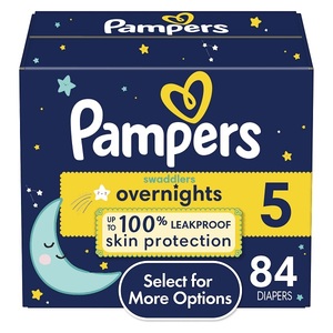 Pañales Pampers Swaddlers Overnights, pañales especiales para la noche, pañales activos unisex para bebés, desechables, de algodón, con ajuste personalizado. - Product Image 2
