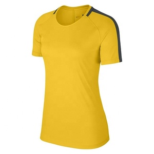 Camiseta informal de media manga para mujer de alta calidad, gimnasio, deportes, Fitness, bordado personalizado, estampado, patrón sólido para polos - Product Image 3