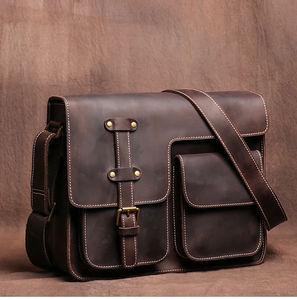 กระเป๋าครอสบอดี้หนังแท้สำหรับทุกเพศ, กระเป๋าสะพายข้างดีไซน์เรียบง่ายเป็นมิตรกับสิ่งแวดล้อมมีซิปที่ใส่เหรียญโทรศัพท์ขนาดเล็กทันสมัย - Product Image 4