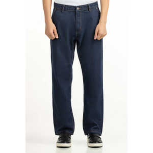 กางเกงยีนส์เดนิมลายดอกไม้สไตล์วินเทจ Relax Fit ผ้าฝ้าย 100% ซักแบบ Stonewashed ทรงขากว้าง สำหรับฤดูหนาว ผลิตด้วยวิธีการถักทอแบบนิตติ้ง - Product Image 1