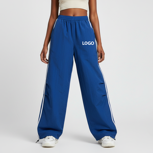 Pantalon de survêtement décontracté pour femme en molleton polyester/coton de haute qualité, coupe droite, uni, taille élastique, hiver 2026 - Product Image 5