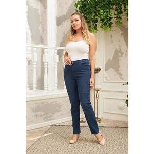 Jean bleu marine grande taille avec taille élastique - Product Image 5