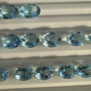 Pierre précieuse aigue-marine naturelle faite à la main 4to12mm coupe ovale pierre super propre de haute qualité en vente-pierre précieuse en vrac - Product Image 3