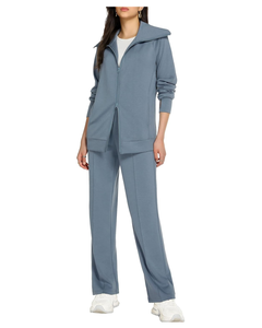 Ensembles de survêtement 2 pièces pour femmes tenues de salon à manches longues Double fermeture éclair sweat pantalon de survêtement survêtement décontracté - Product Image 1