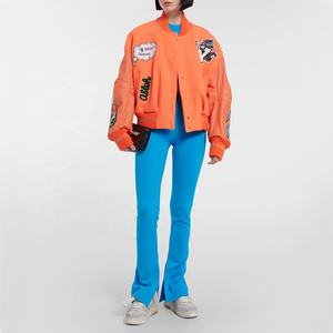 OEM Haute Qualité Toile Broderie Hommes Collège Personnalisé Baseball Bomber Letterman Crop Applique Imperméable Coupe-Vent Boxy Fit - Product Image 1