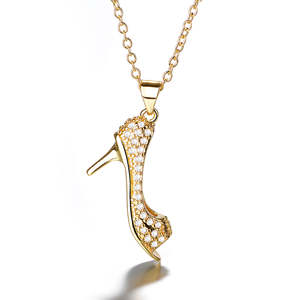 Collana con Pendente a Stiletto in Cristallo in Oro 18K e Argento Sterling, Elegante e Lussuosa - Product Image 2