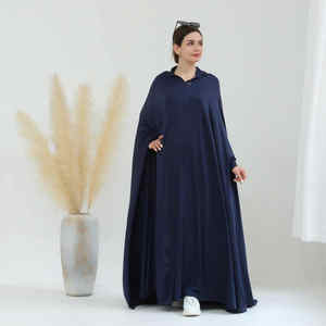 Haute qualité Thobe / Thawb 2025 nouveau musulman dubaï vêtements islamiques EID femmes 2 pièces Nida Robe Khimar Jilbabs et Robe musulmane - Product Image 5