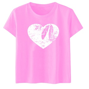 Wholesale Women's Teenagers 100% Cotton Solid Jersey Lightweight Soft Crew Neck Casual Printed Blank Eco-Friendly Breathable - Product Image 2