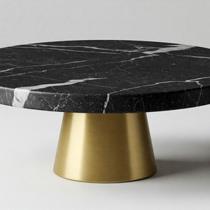 Venta al por mayor, suministro a granel personalizado, soporte para pastel de mármol negro, Base dorada, exhibición de postres de lujo para bodas, panaderías, cumpleaños, bautizos - Product Image 2