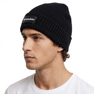 Custom Knit 100%Acrylic Beanie Winter Ribbed Skull Letter Design Soft Warm Jacquard Cuff Plain Outdoor Beach Casual Unisex Bulk - Product Image 3