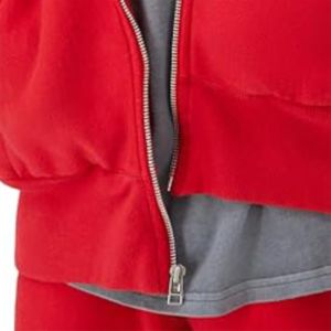 Custom Logo Print High Quality 100% Cotton <b>Hoodies</b> for Men <b>Red</b> with <b>Zipper</b> Custom Embroidery Fleece 3D Pattern Winter Size 6XL - Product Image 5